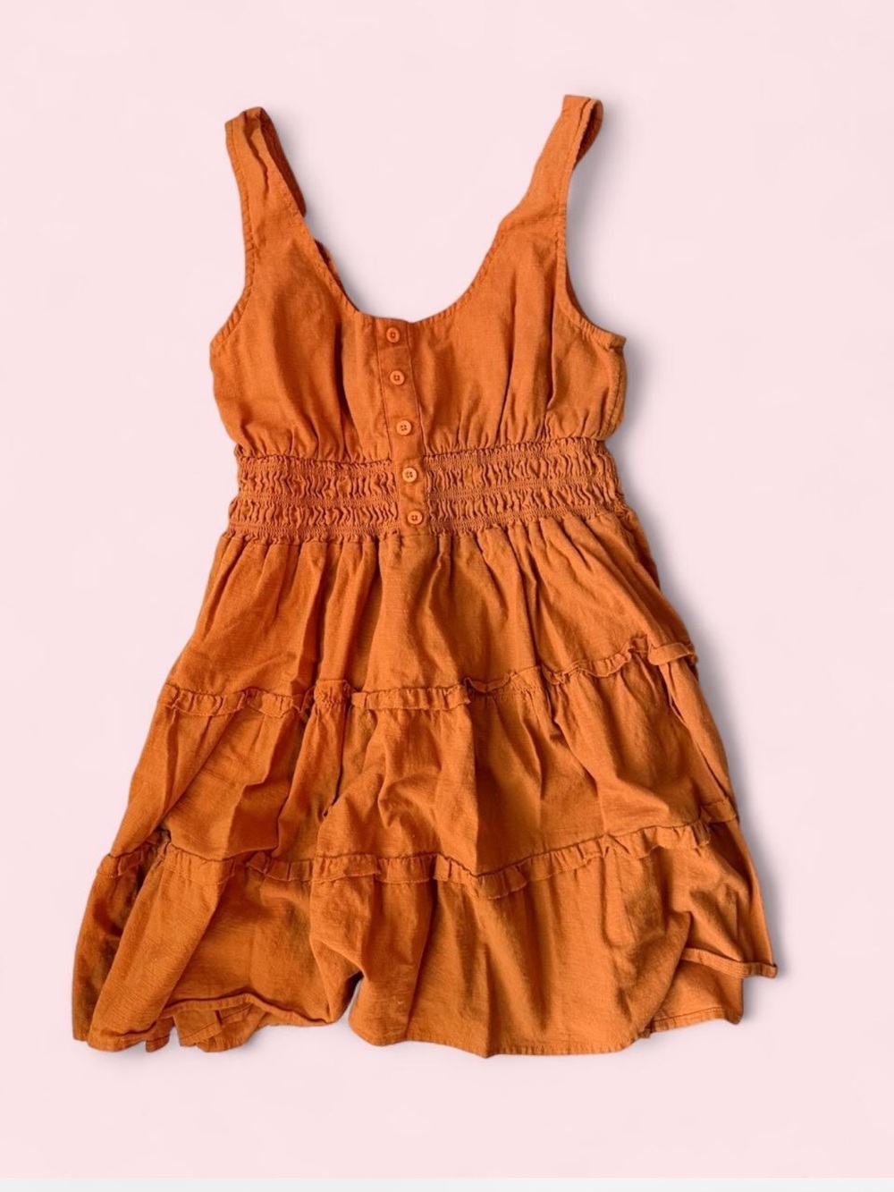 Urban Outfitters Rust Orange Tiered Sundress